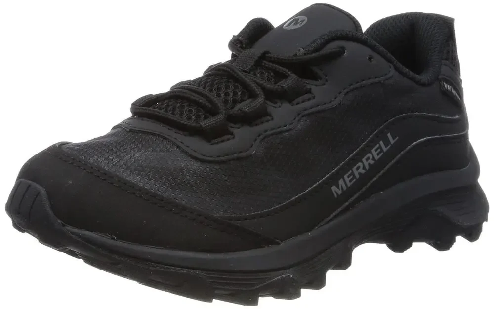 MERRELL UNISEX KID'S MOAB SPEED LOW WTRPF HIKING SHOE, TRIPLE BLACK, 8 US